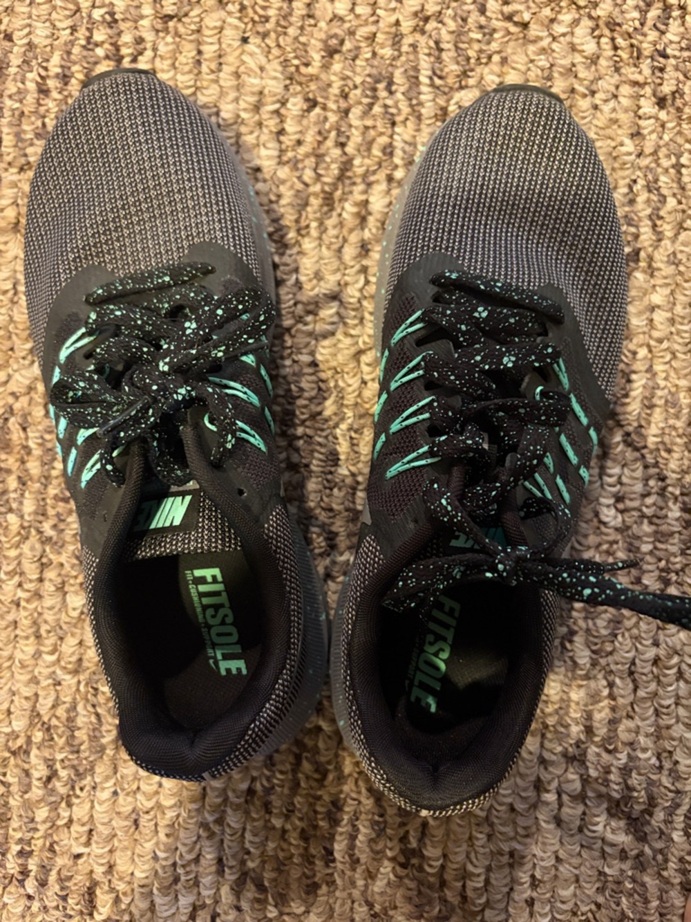 Nike Gray & Teal Fitsole Running Shoes